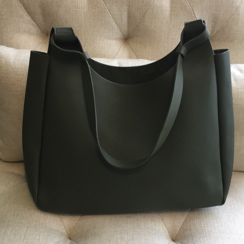 Neiman Marcus faux leather/suede shoulder handbag
